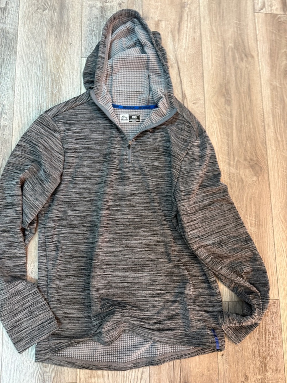 Reebok Men's Gray Heather Lightweight Hooded Shirt Jacket